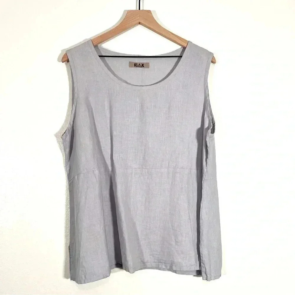 Flax Light Gray Sleeveless Top